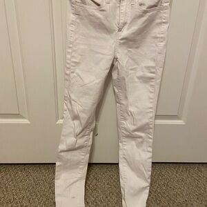 White Skinny Jeans Jeggings High Rise